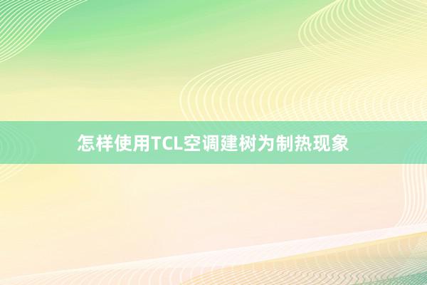 怎样使用TCL空调建树为制热现象